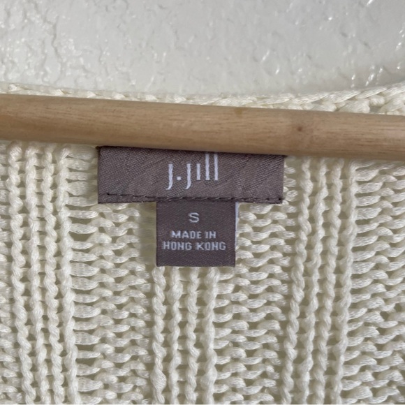 J. Jill Ivory Button Long Sleeve Knit Sweather Cottagecore Flare Sleeves Vintage - Picture 6 of 9